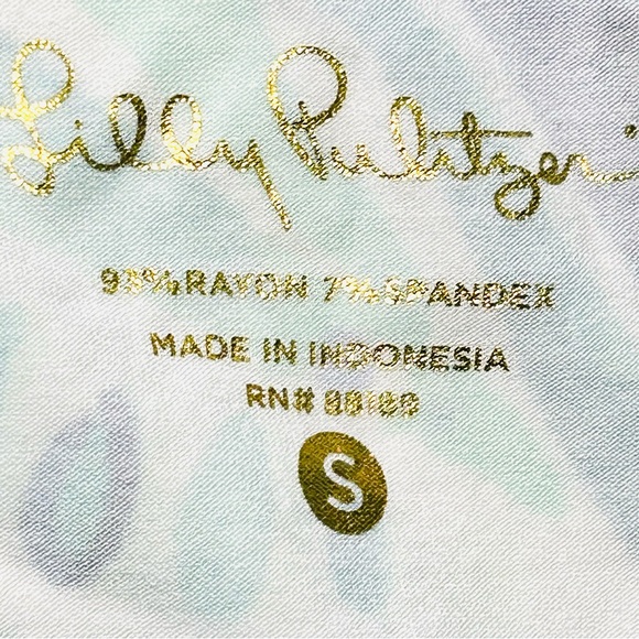 Lilly Pulitzer Sophie Ruffle Dress UPF 50+ Palm Passage Print Beckon Blue Size S - Picture 4 of 11